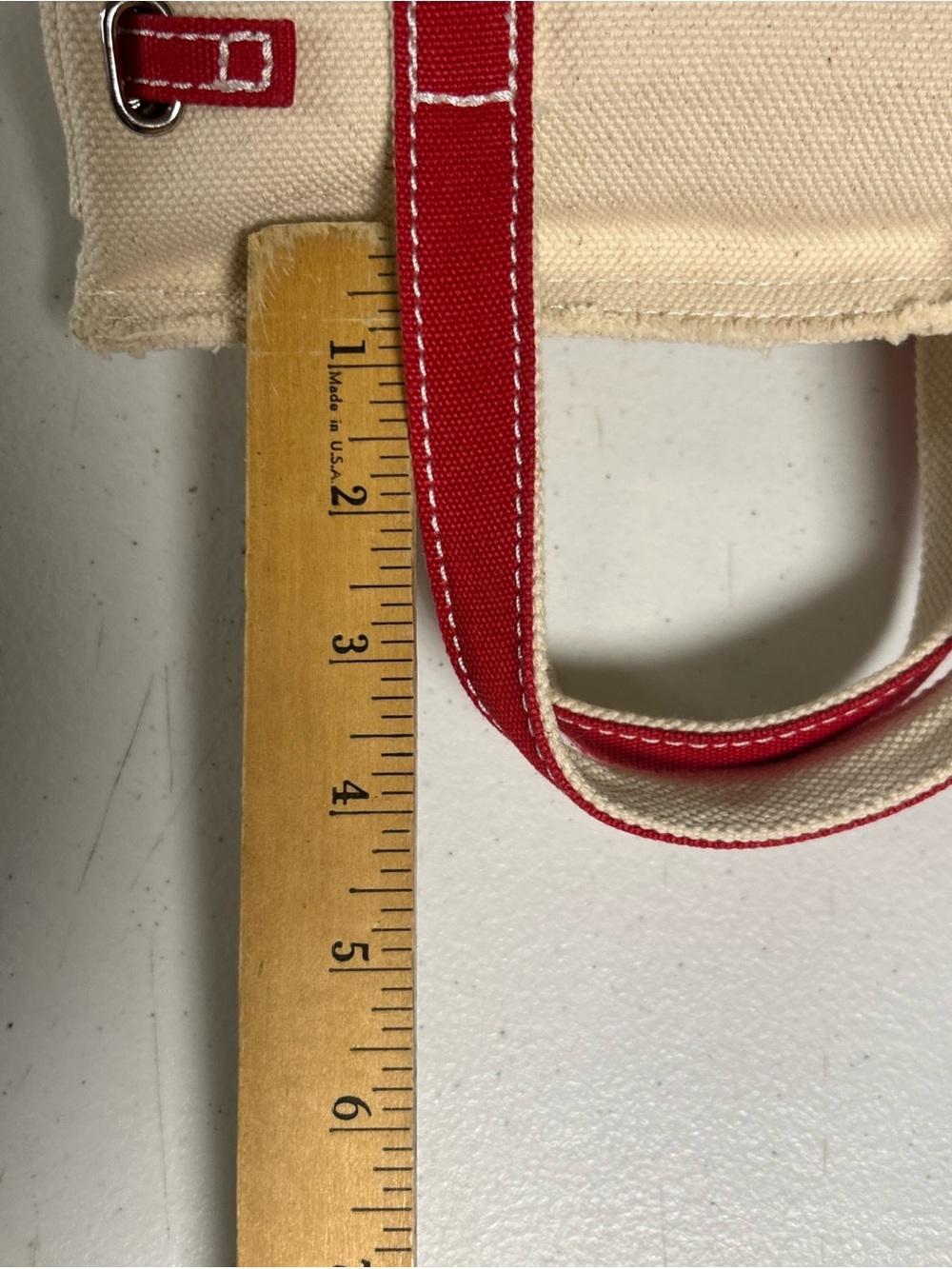 NEW Viral Sunwin Boatkin Small Tote Cream canvas/Red Handles Beach Wirkincore - Picture 9 of 13